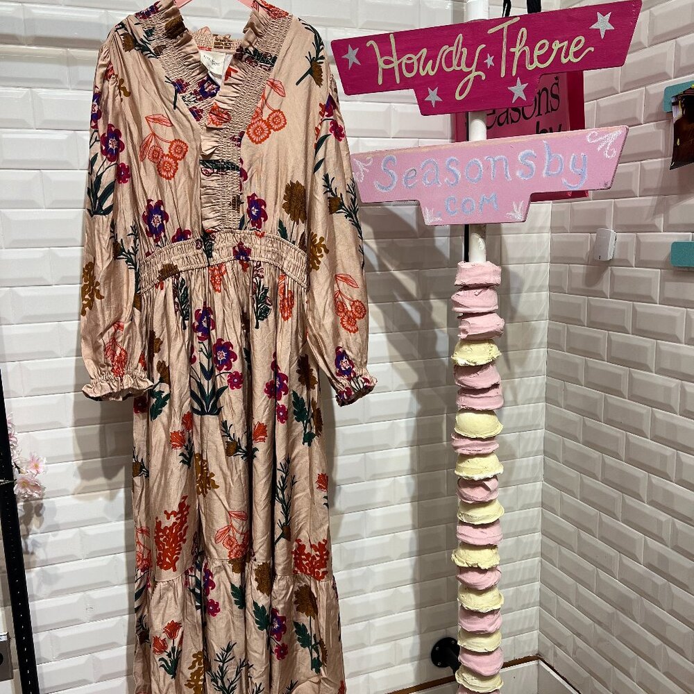 Mix Floral Print Midi Dress - WC5574